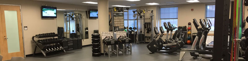 Fitness equipment in the Exercise is Medicine on Campus lab.